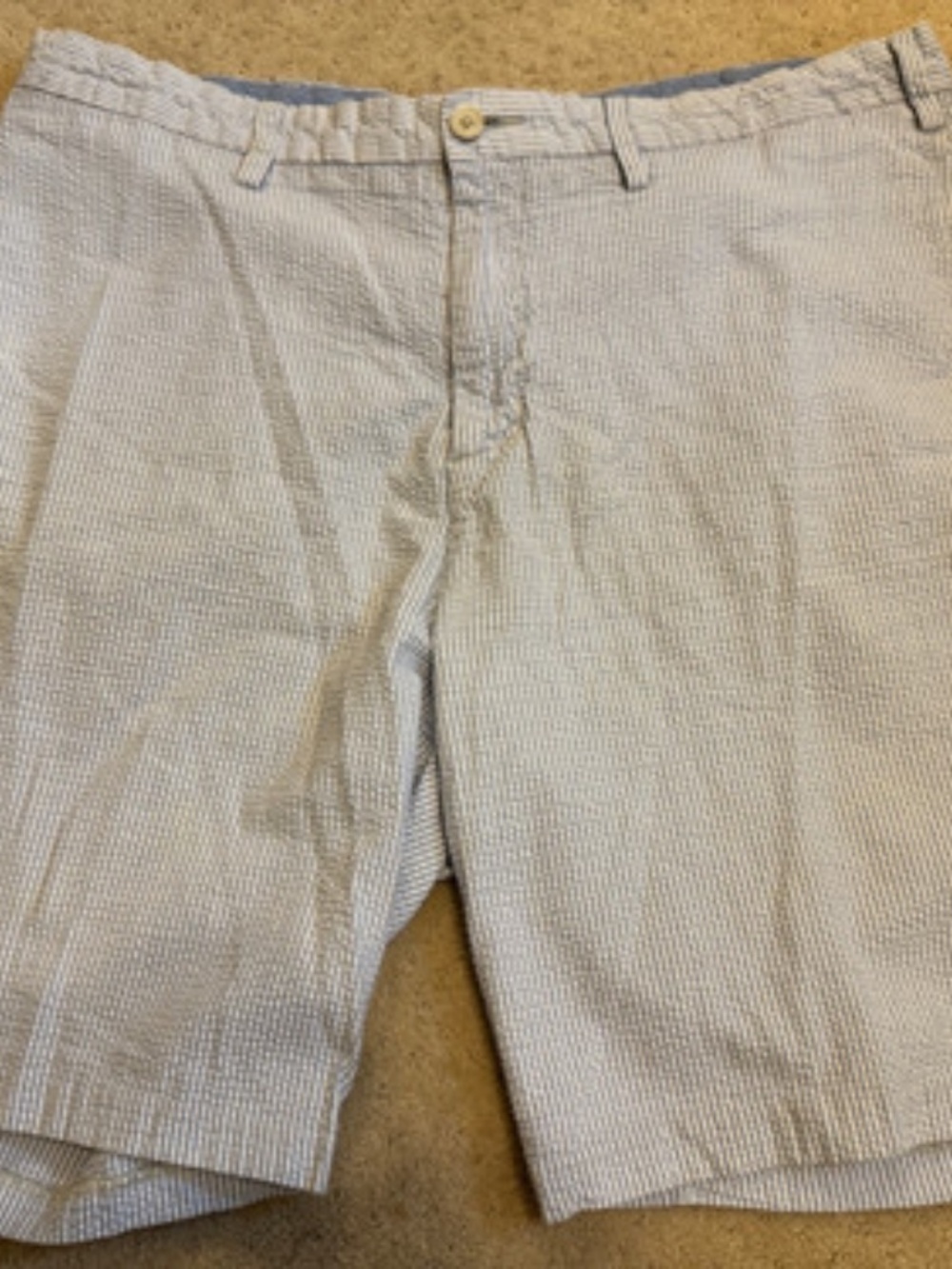 Nautica Seersucker Shorts Mens 38 Blue Striped Beach Golf Preppy